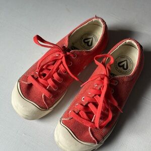 Red Low-Top Canvas Sneakers